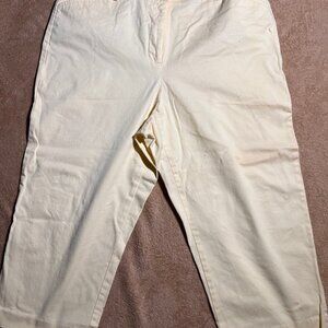 Kim Rogers Womens‎ Sz 14 Capri Stretch Light Pale Yellow Casual (D)